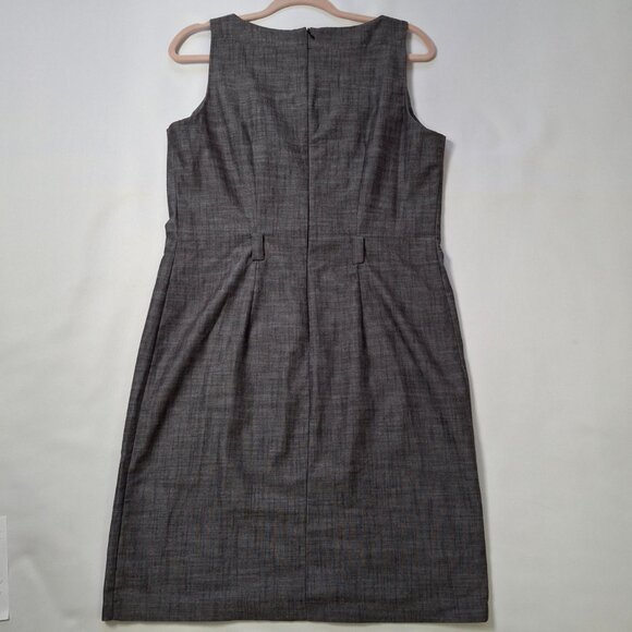 AGB Womens Sheath Dress Size 12 Gray Woven Princess Seams Back Zip - Picture 5 of 12